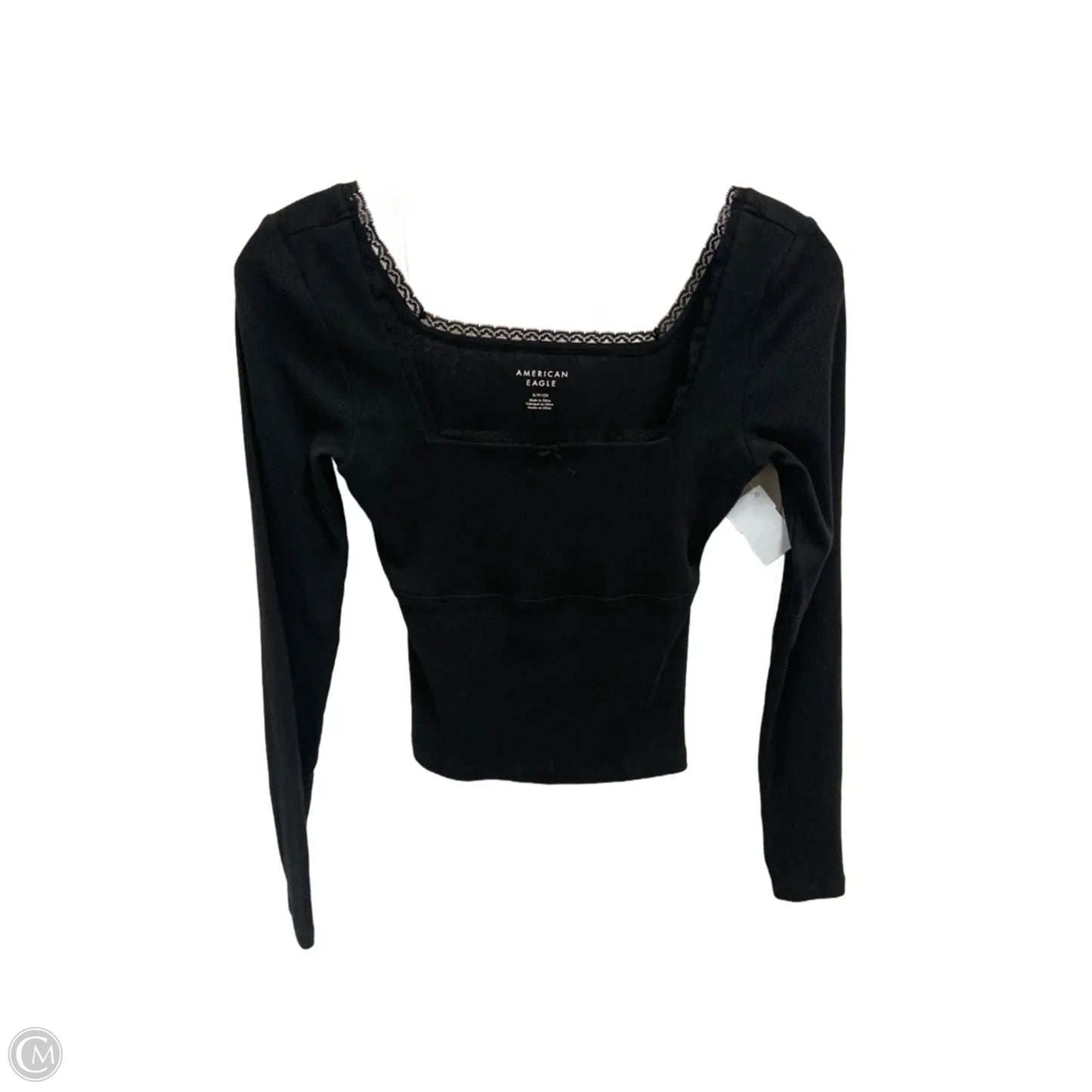 Top Long Sleeve By American Eagle In Black, Size: S