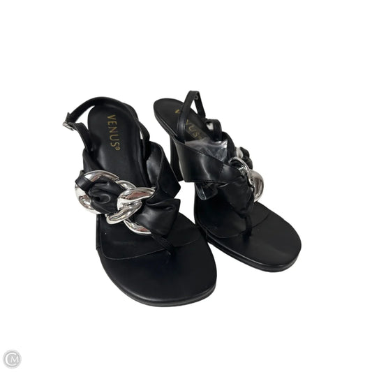Sandals Heels Kitten By Venus In Black, Size: 8