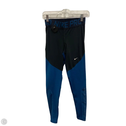 Athletic Leggings By Nike In Black & Blue, Size: M