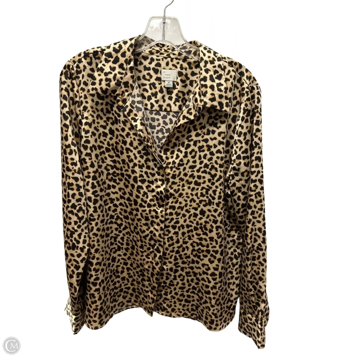 Top Long Sleeve By A New Day In Animal Print, Size: M