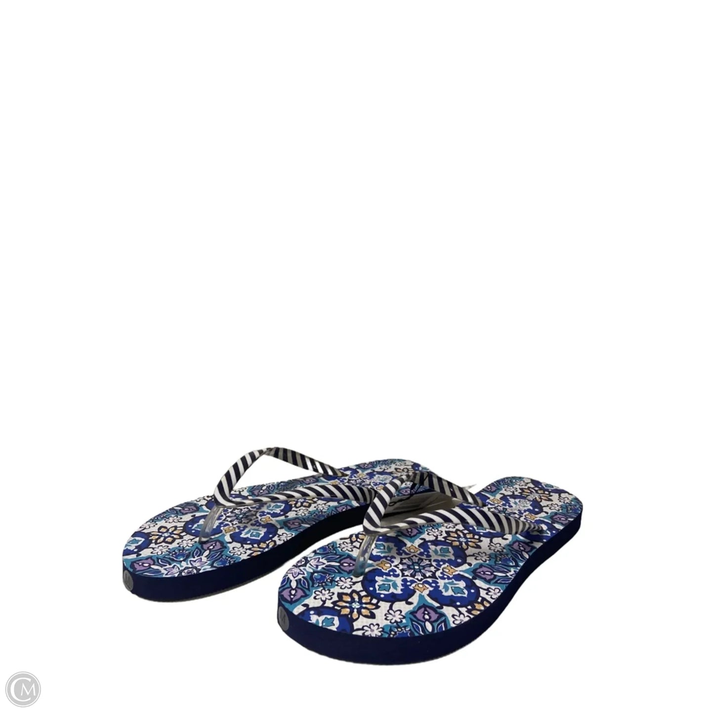 Sandals Flip Flops By Vera Bradley In Blue & White, Size: 7.5