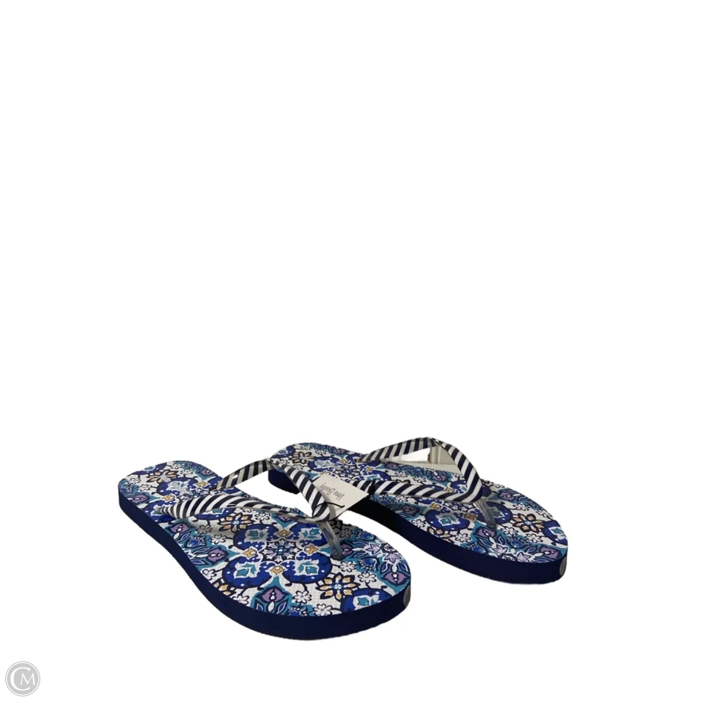 Sandals Flip Flops By Vera Bradley In Blue & White, Size: 7.5