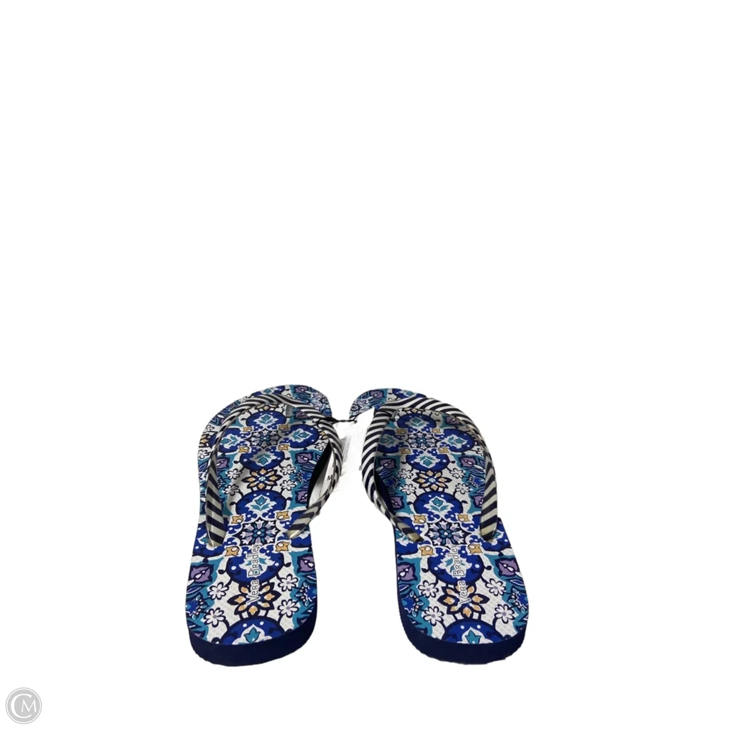 Sandals Flip Flops By Vera Bradley In Blue & White, Size: 7.5