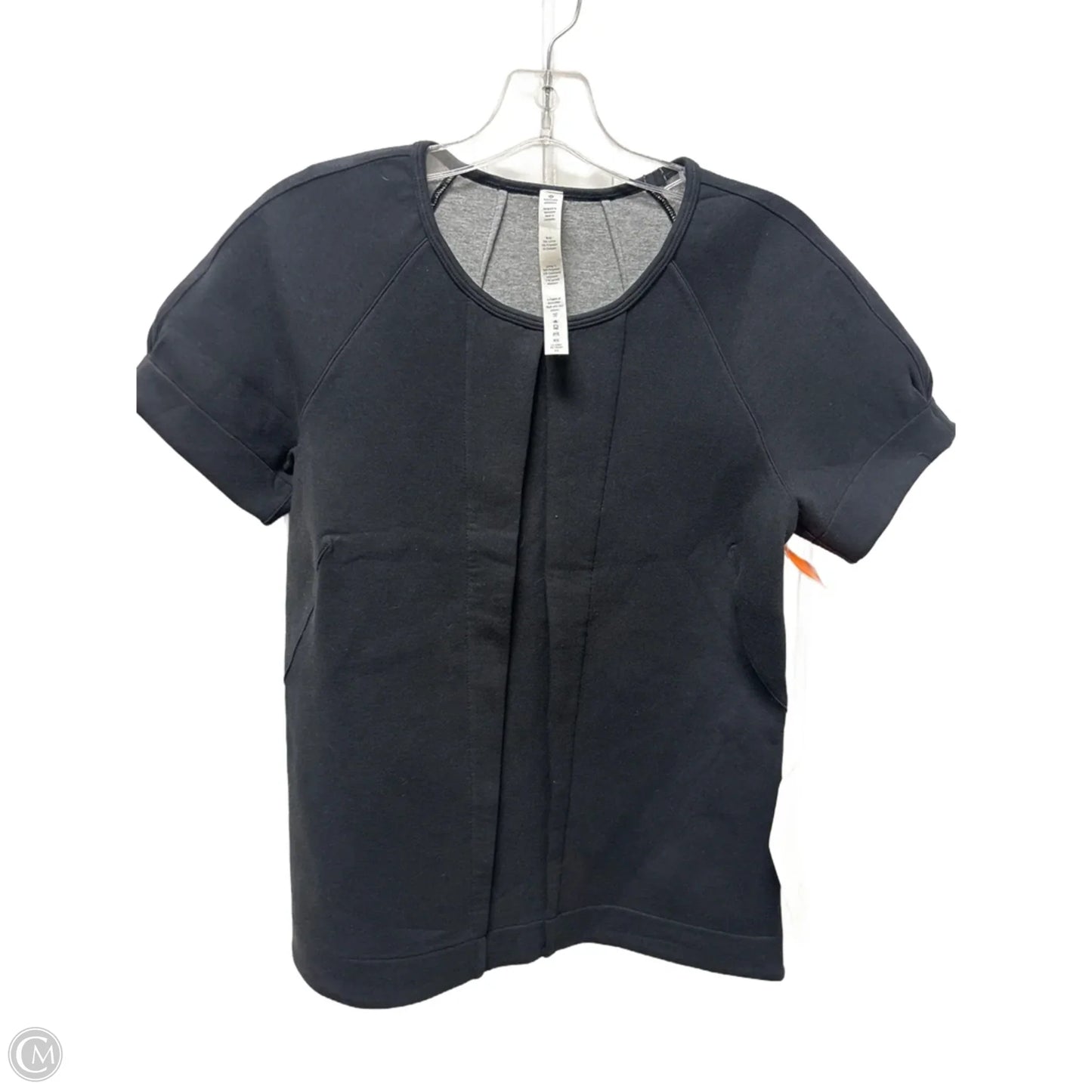 Athletic Top Short Sleeve By Lululemon In Black, Size: M