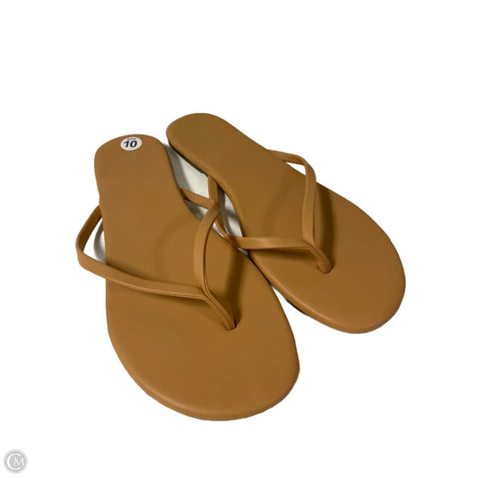 Sandals Flats By Clothes Mentor In Brown, Size: 10