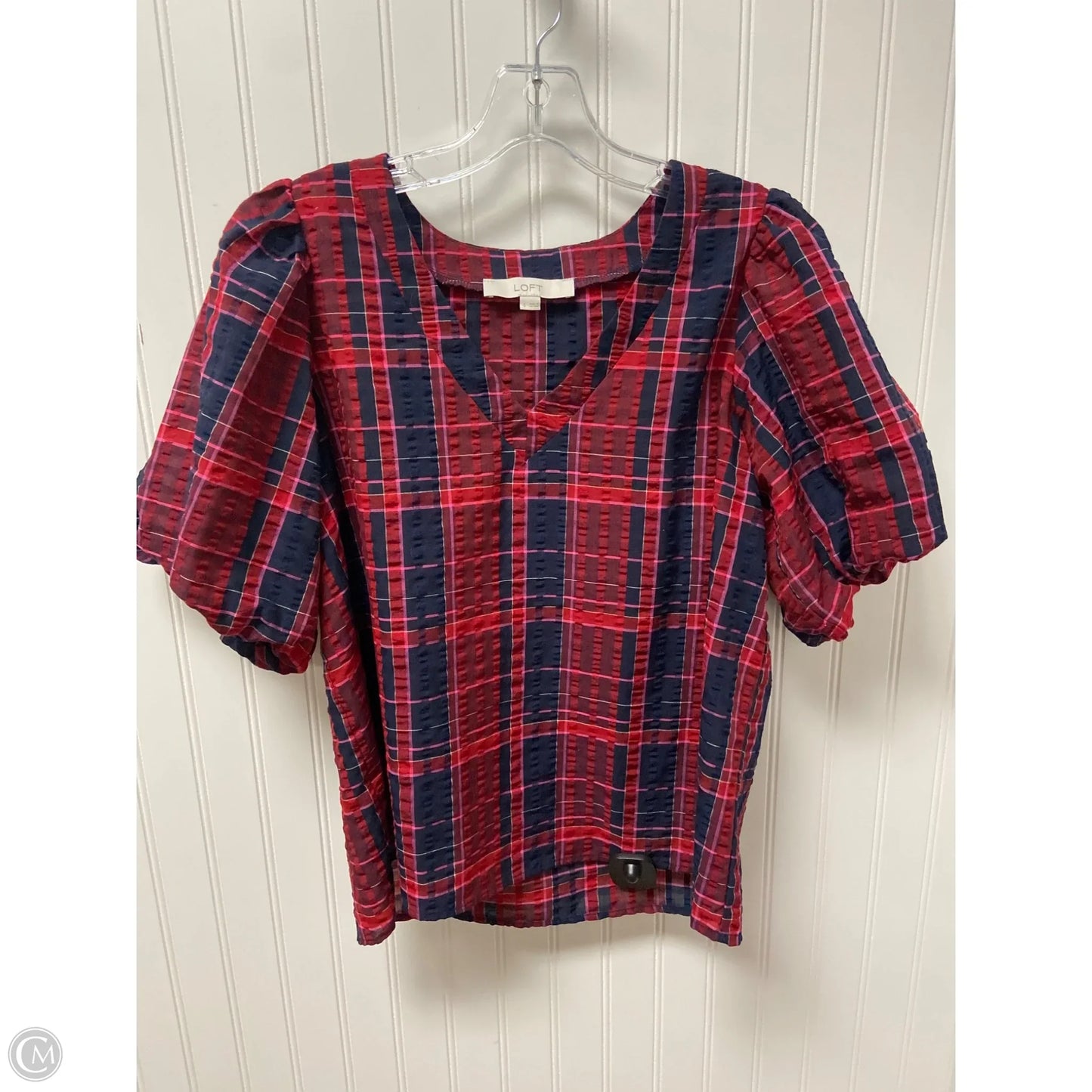 Top Short Sleeve By Loft In Red, Size: S