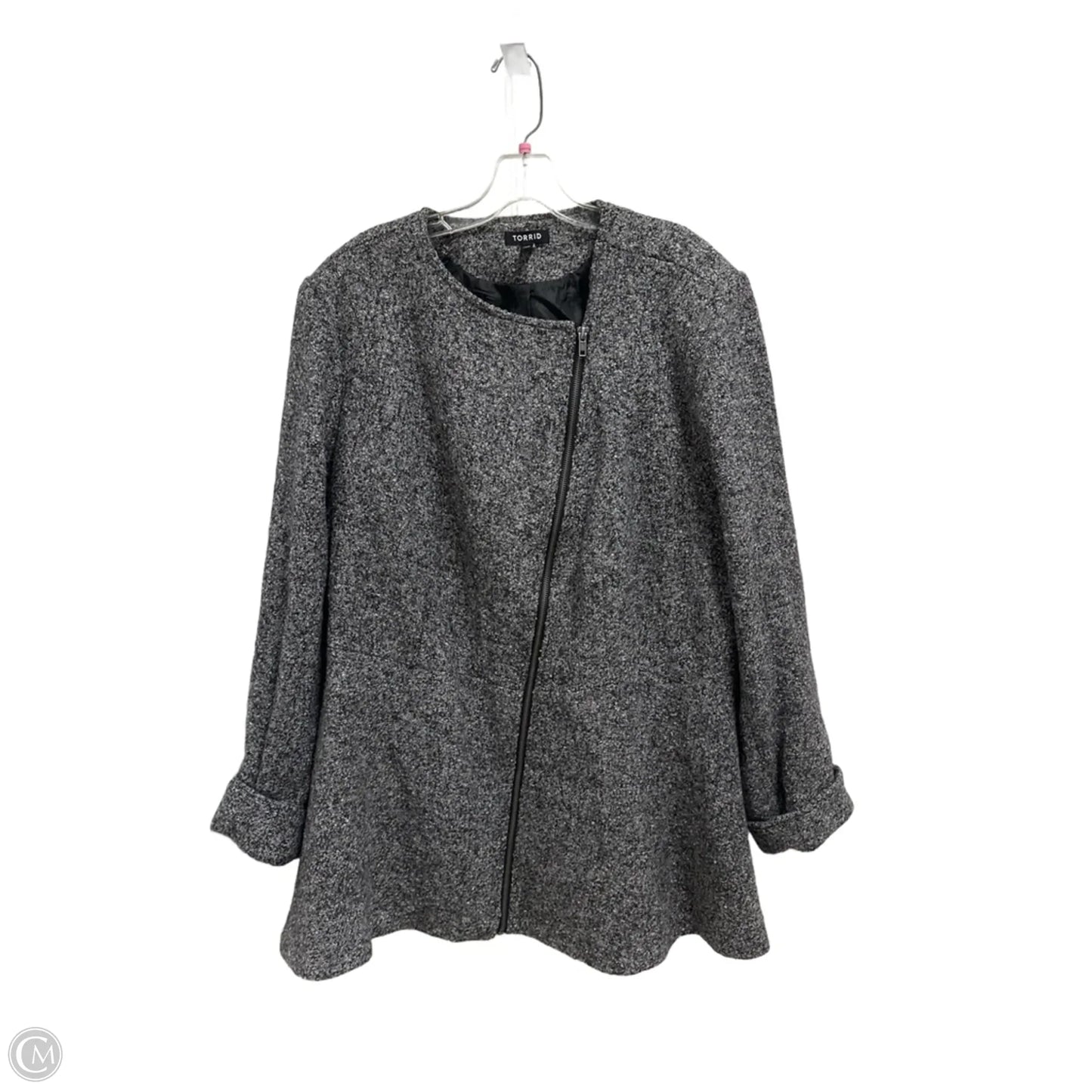 Jacket Faux Fur & Sherpa By Torrid In Grey, Size: 3x