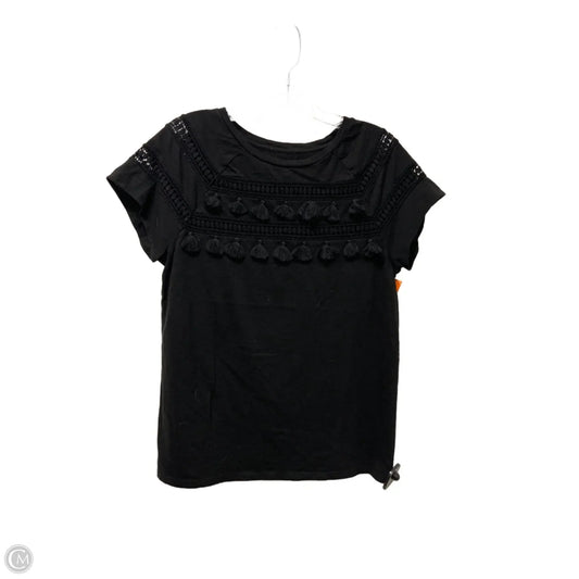 Top Short Sleeve By Loft In Black, Size: S