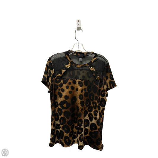 Top Short Sleeve By Clothes Mentor In Animal Print, Size: Xl