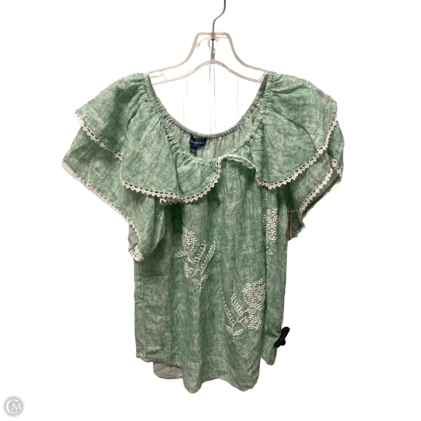 Top Short Sleeve By Democracy In Green, Size: S
