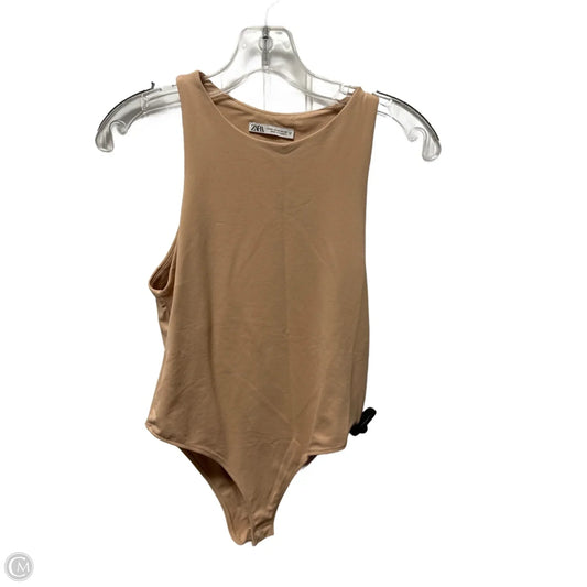 Top Sleeveless By Zara In Brown, Size: M