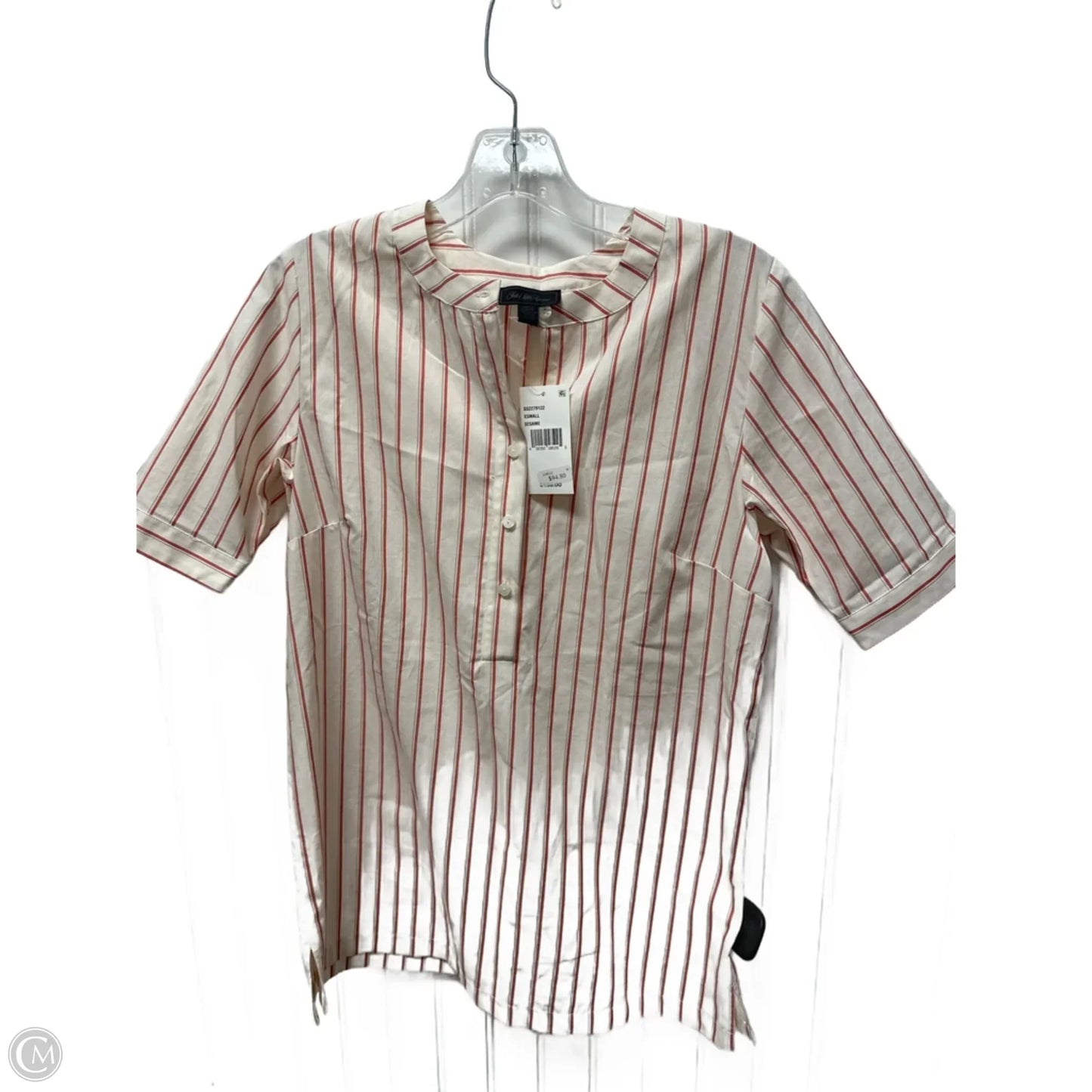 Top Short Sleeve By Saks Fifth Avenue In Striped Pattern, Size: Xs