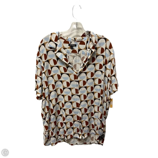 Top Short Sleeve By Express In Multi-colored, Size: Xl