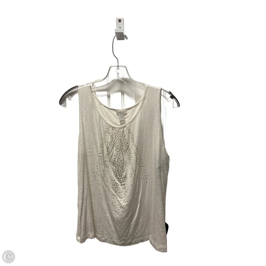 Top Sleeveless By Chicos In White, Size: M