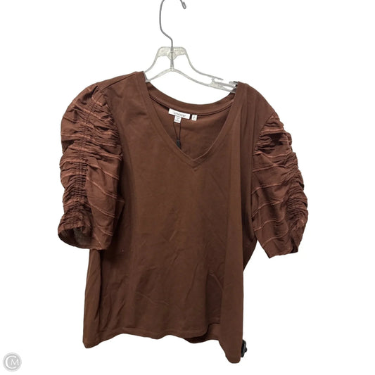 Top Short Sleeve By Chicos In Brown, Size: L