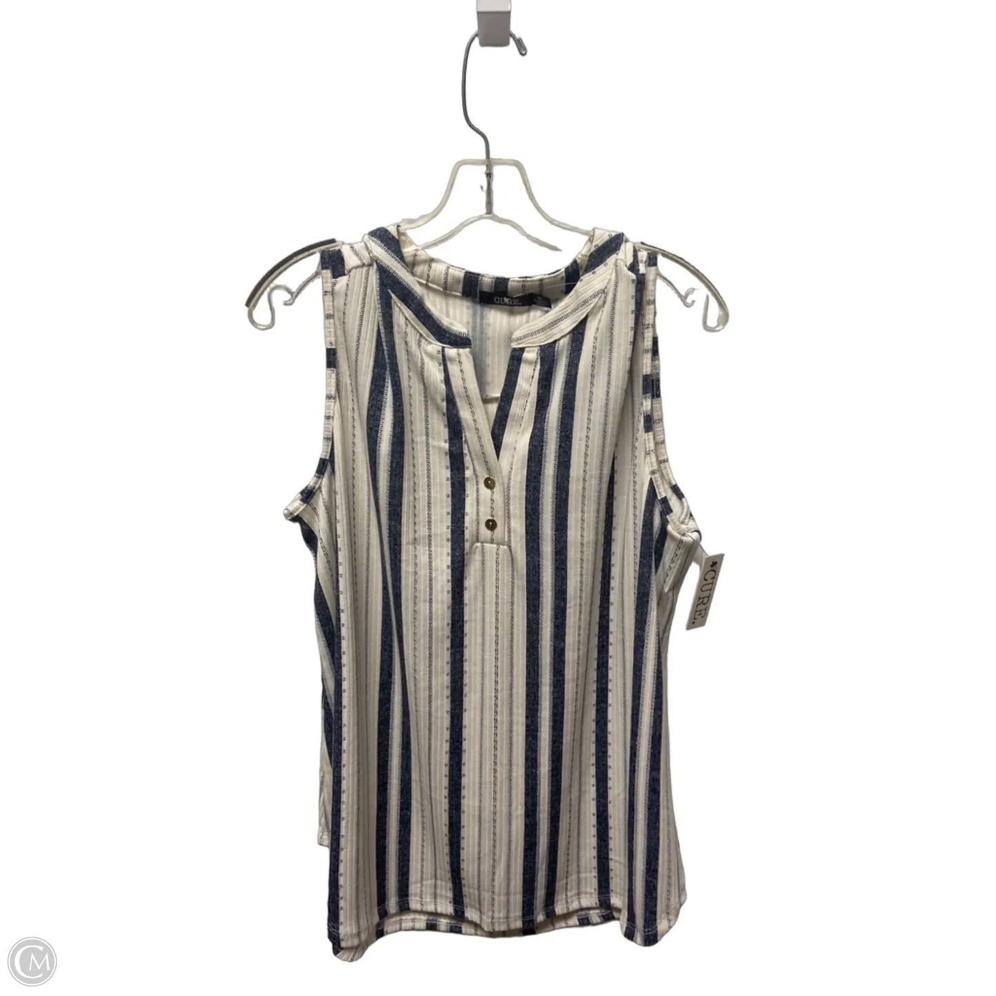 Top Sleeveless By Cure In Striped Pattern, Size: 3x