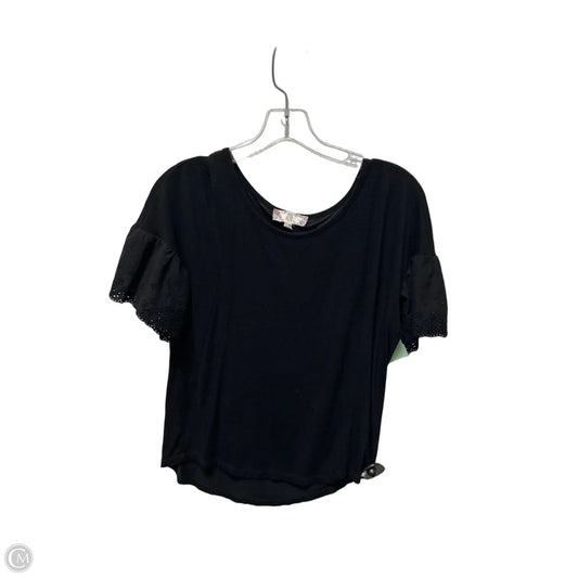 Top Short Sleeve By Pink Rose In Black, Size: S
