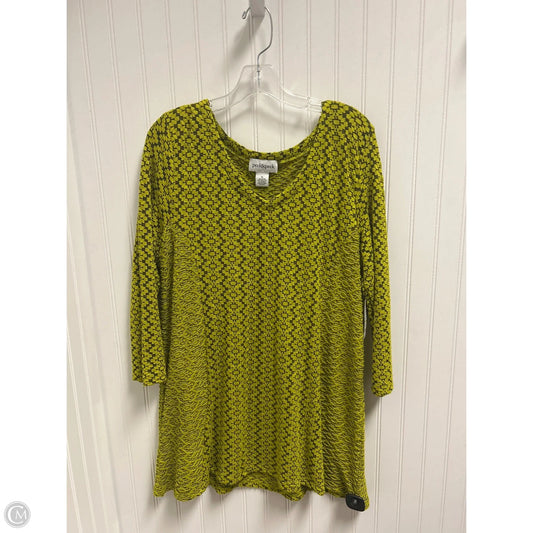 Top Long Sleeve By Peck And Peck In Black & Green, Size: Xl