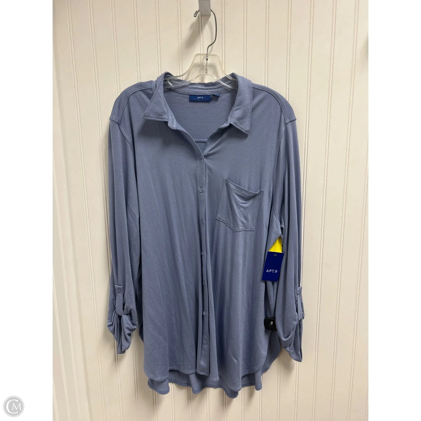 Top Long Sleeve By Apt 9 In Blue, Size: Xl