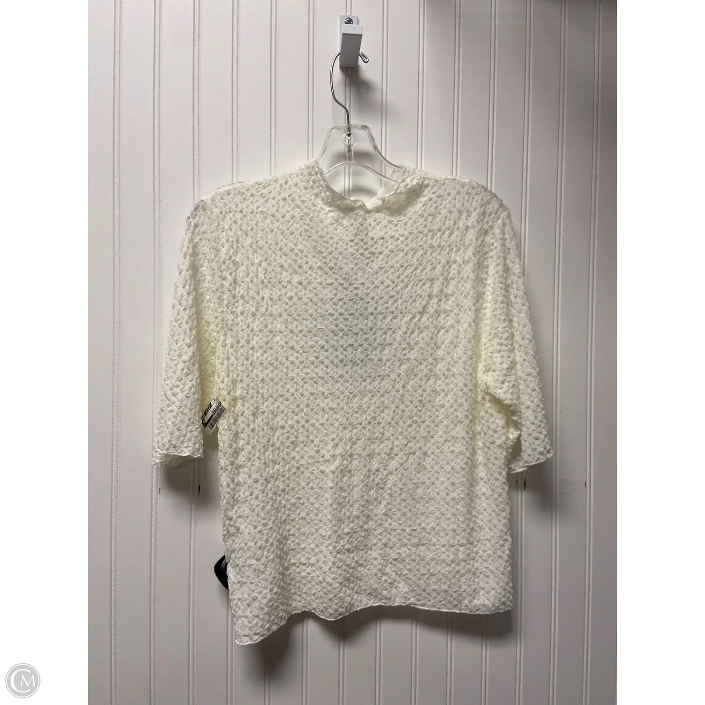 Top 3/4 Sleeve By Adrianna Papell In White, Size: Xl