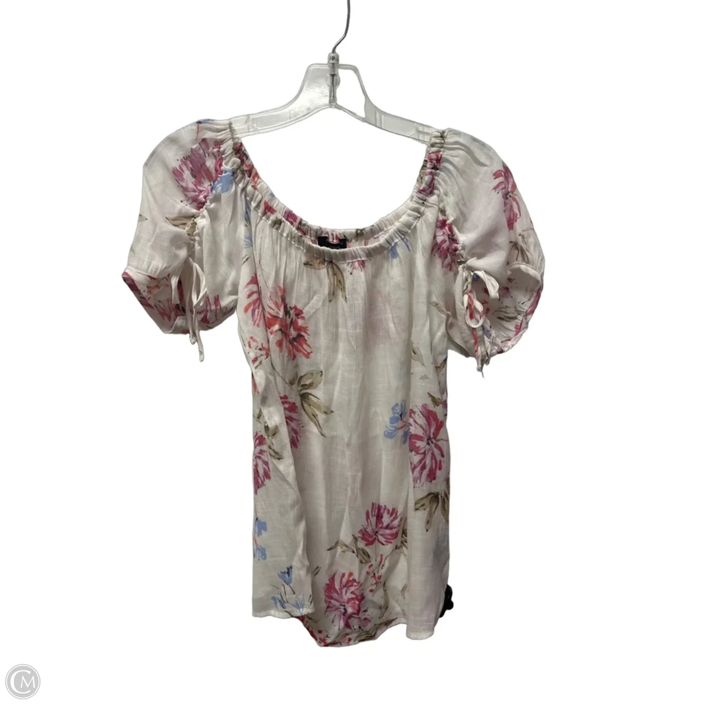Top Short Sleeve By Harve Bernard In Cream, Size: M