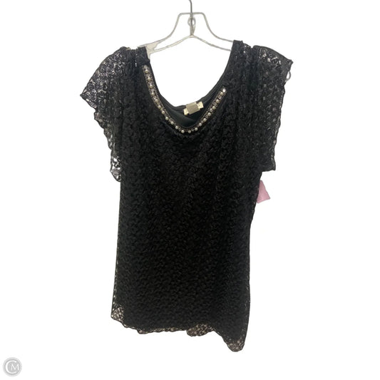 Top Short Sleeve By Brittany Black In Black, Size: 3x