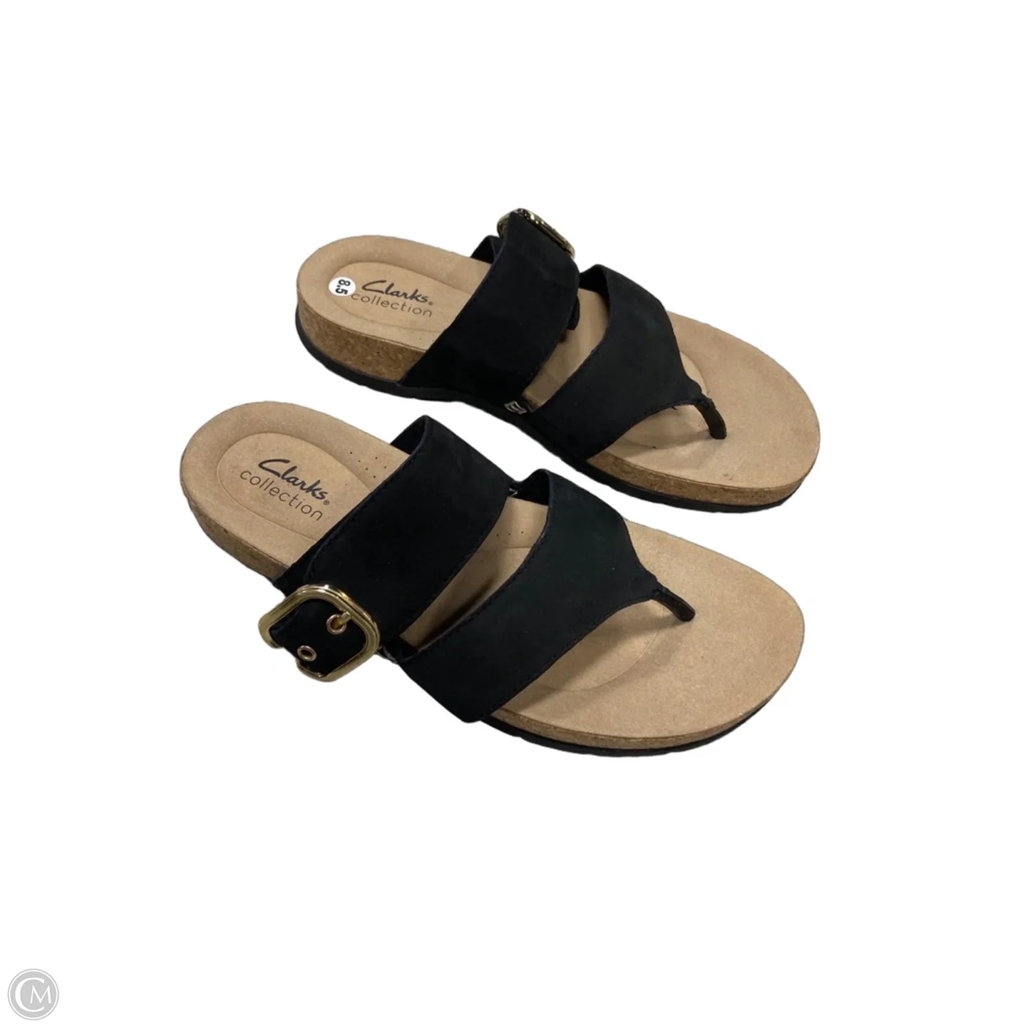 Sandals Flip Flops By Clarks In Black, Size: 8.5