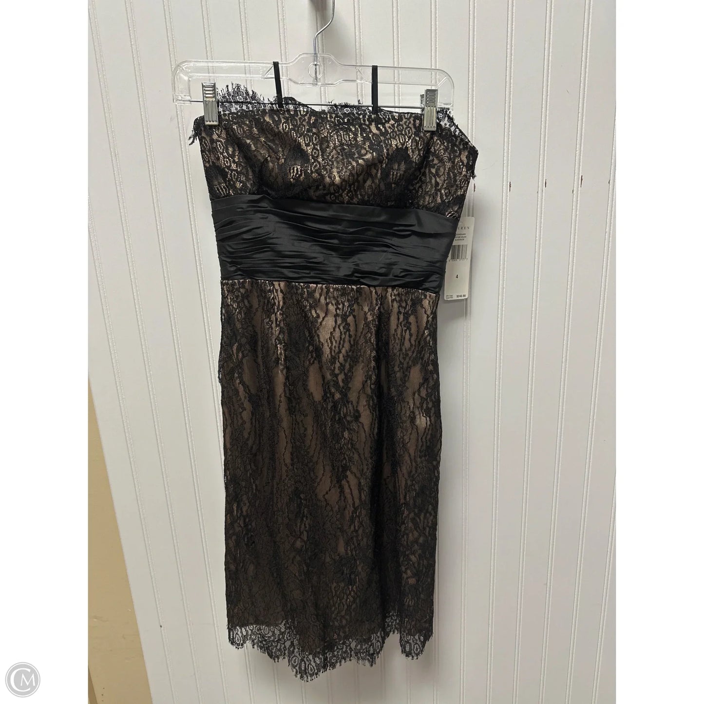 Dress Party Midi By Lauren By Ralph Lauren In Black & Gold, Size: S