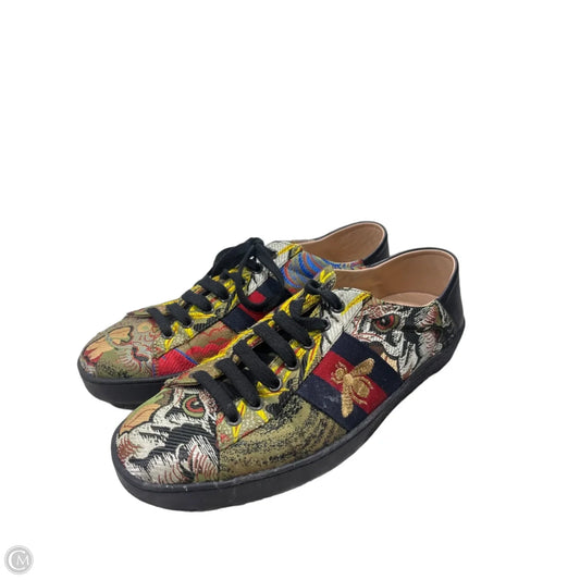 Shoes Luxury Designer By Gucci In Multi-colored, Size: 10