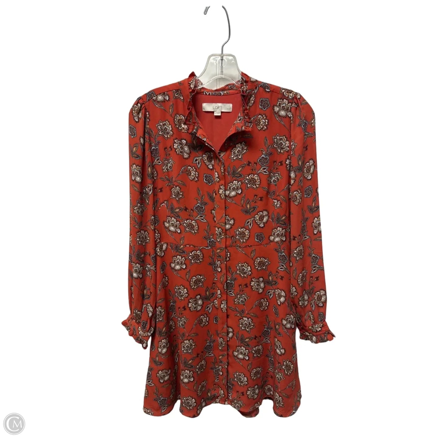 Dress Casual Midi By Loft In Orange, Size: Xs