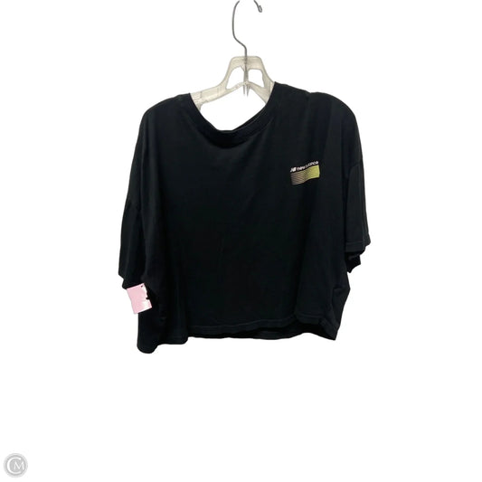 Athletic Top Short Sleeve By New Balance In Black, Size: L