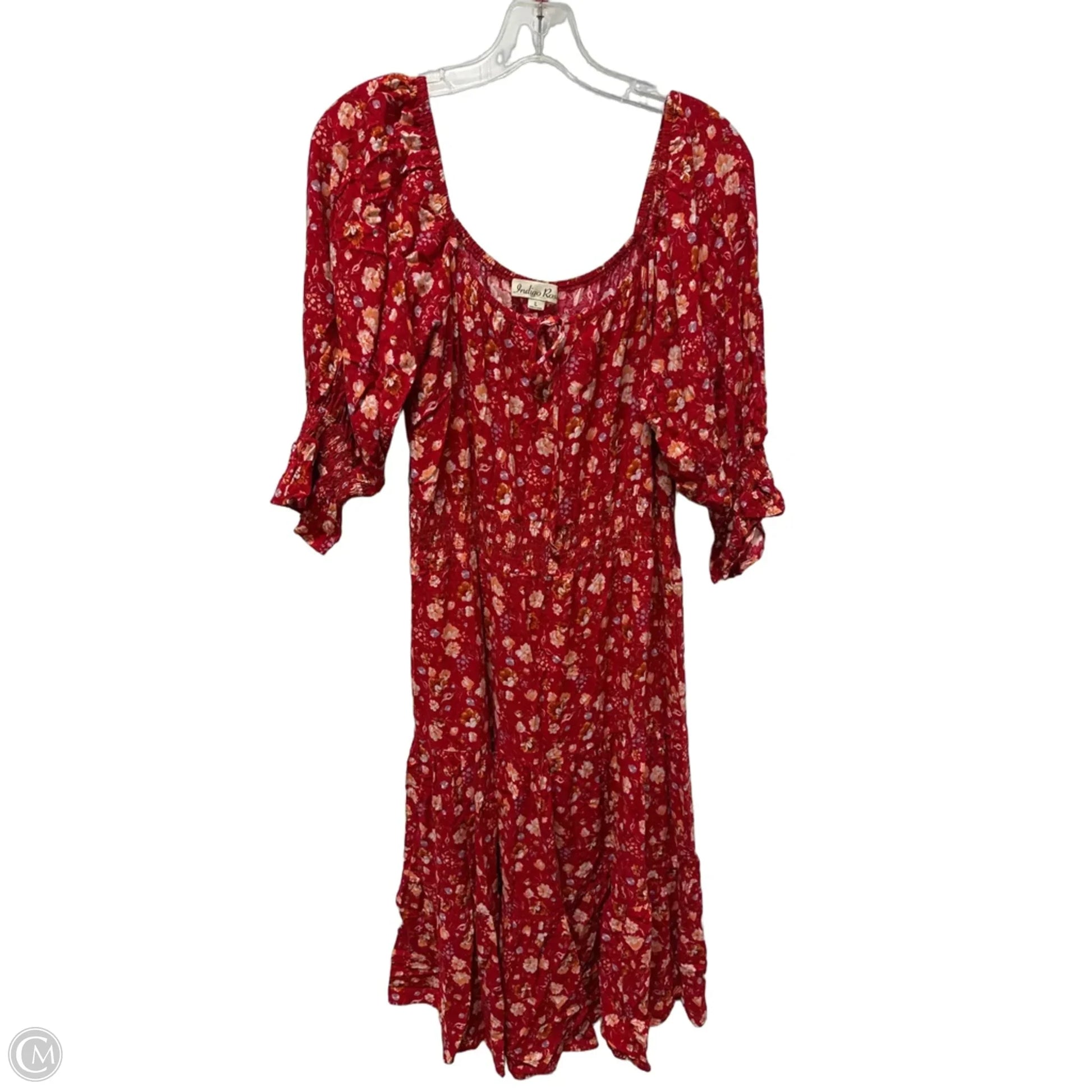 indigo rose red dress INDIGO ROSE RED FLORAL DRESS SIZE M SUMMER OR SPRING