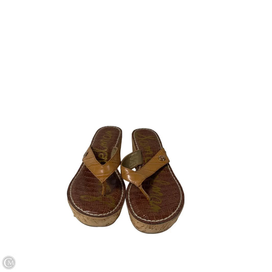 Sandals Heels Block By Sam Edelman In Brown, Size: 7.5