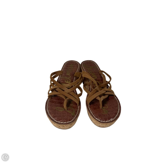 Sandals Heels Wedge By Sam Edelman In Bronze, Size: 7.5