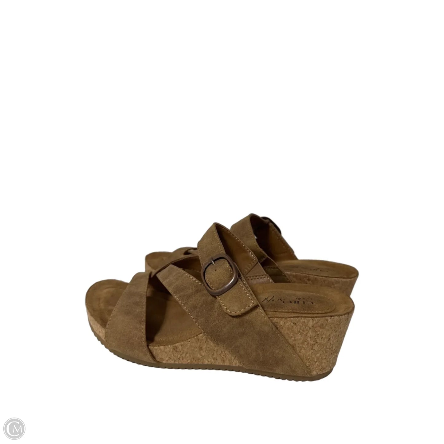 Sandals Heels Wedge By Sofft In Brown, Size: 7
