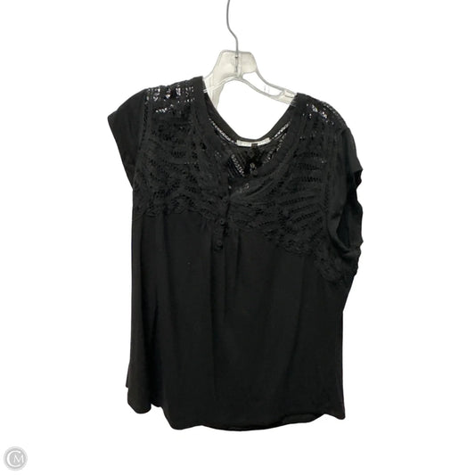 Top Short Sleeve By Daniel Rainn In Black, Size: 1x
