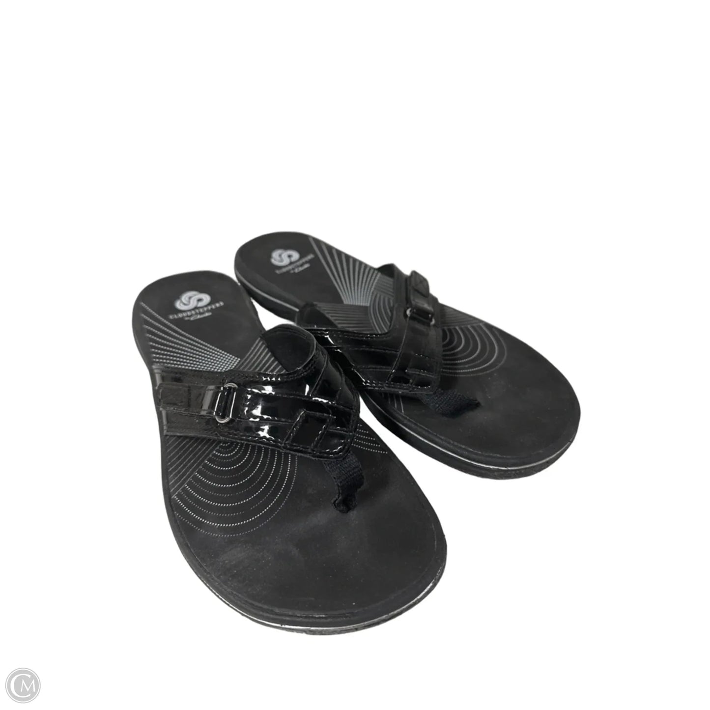 Sandals Flip Flops By Clarks In Black, Size: 8