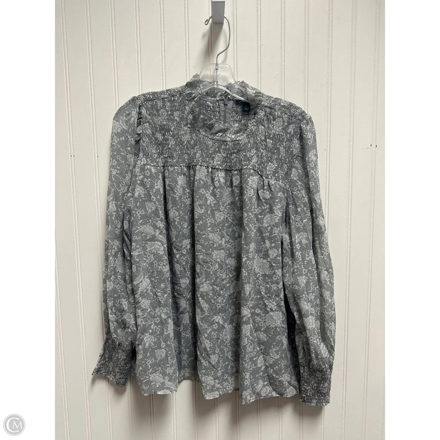 Top Long Sleeve By Ann Taylor In Grey, Size: M