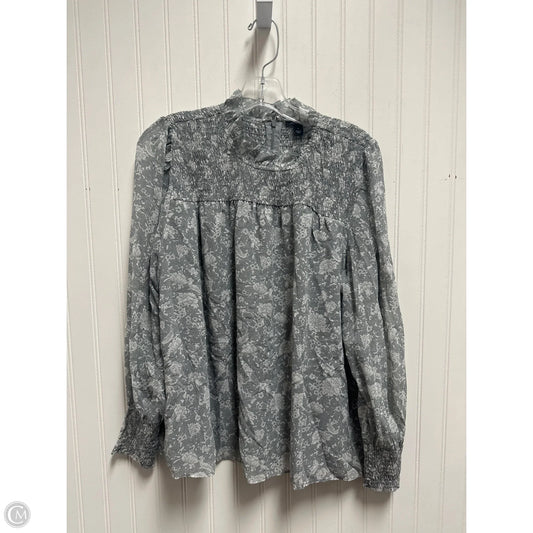 Top Long Sleeve By Ann Taylor In Grey, Size: M