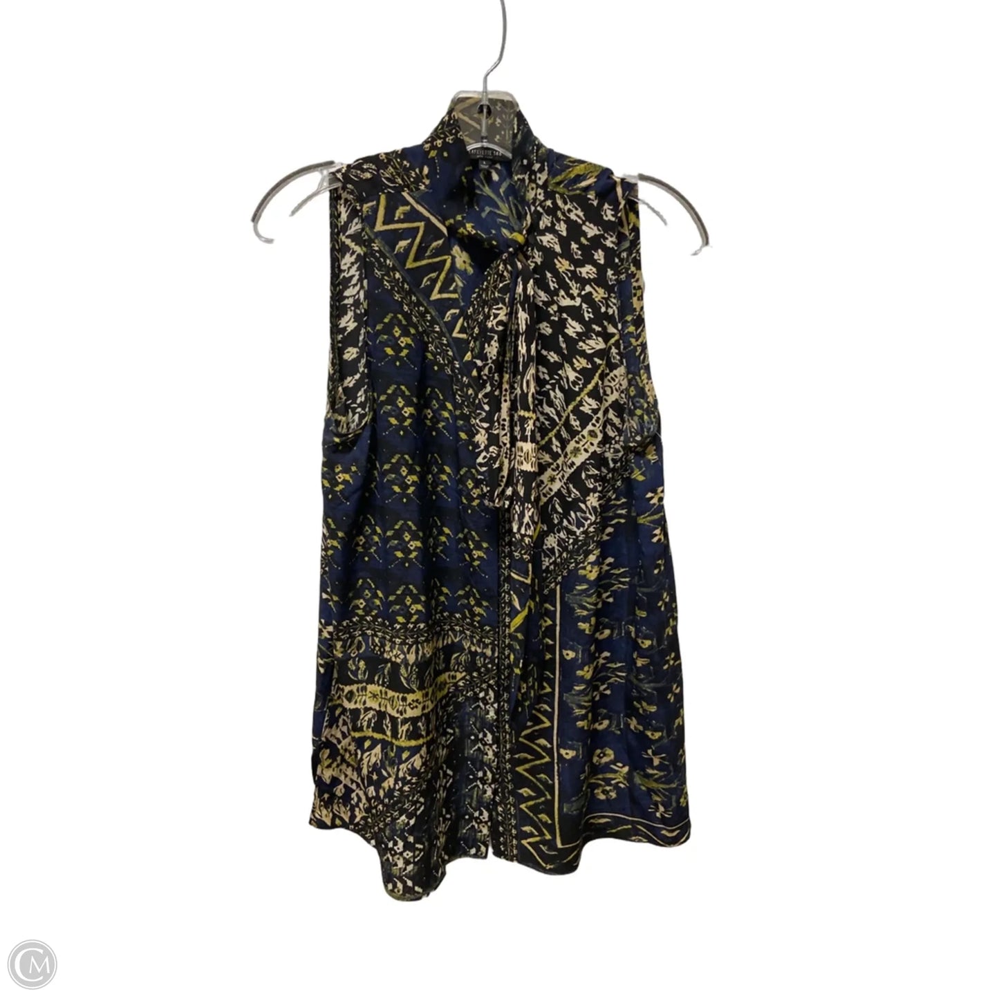 Top Sleeveless Designer By Lafayette 148 In Blue, Size: L