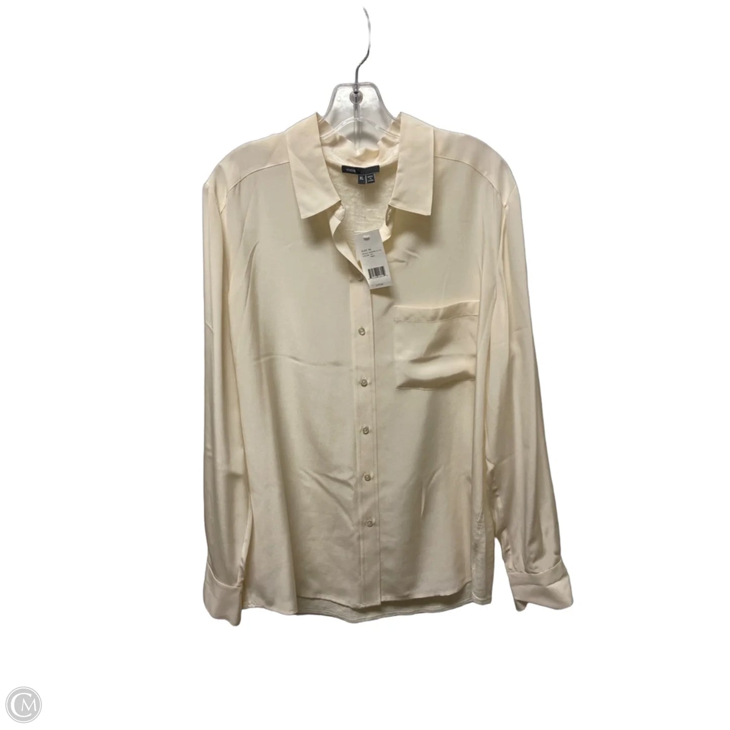 Top Long Sleeve By Vince In Cream, Size: Xl