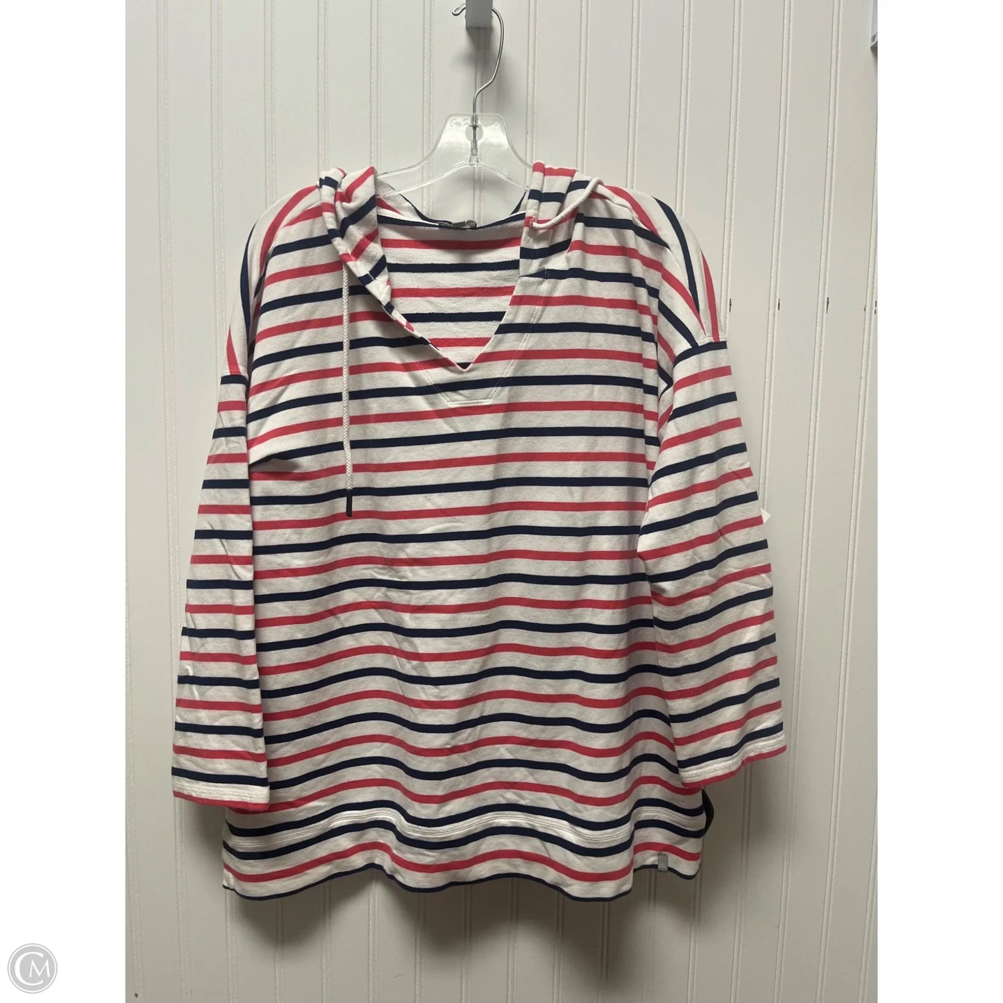Sweatshirt Hoodie By Talbots In Striped Pattern, Size: 2x