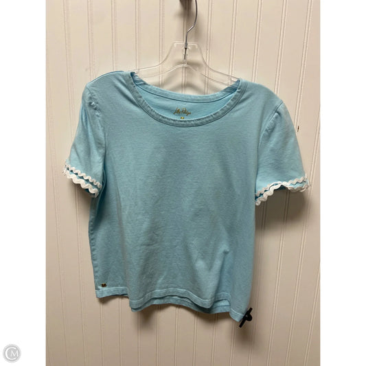 Top Short Sleeve Designer By Lilly Pulitzer In Blue, Size: M