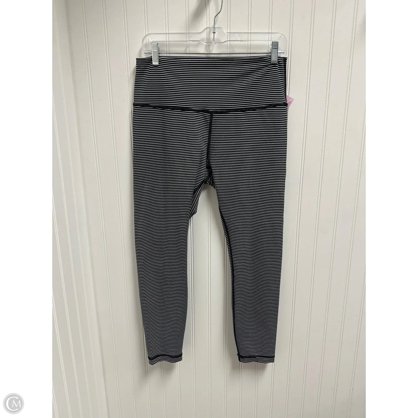 Athletic Leggings By Lululemon In Striped Pattern, Size: L