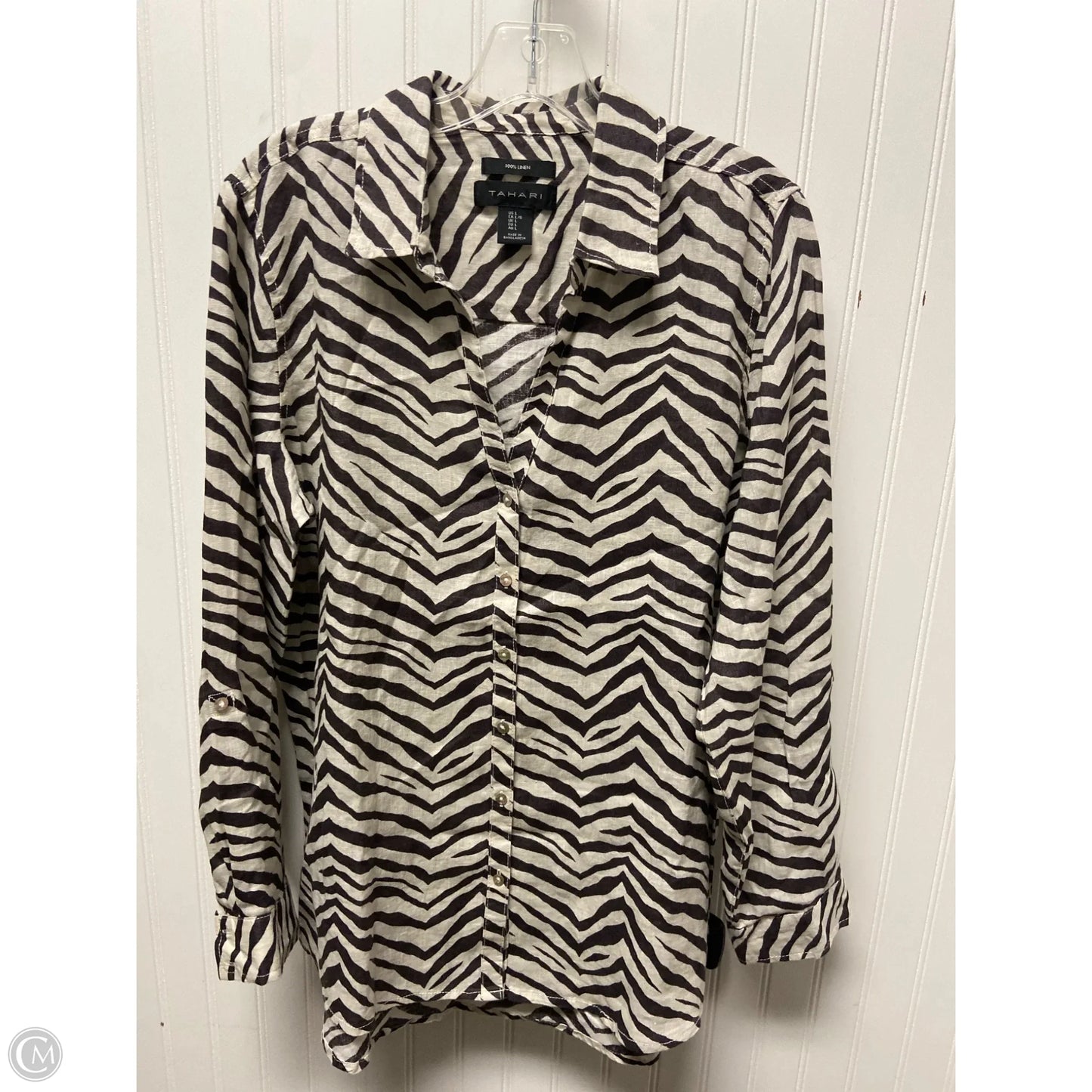 Top Long Sleeve By Tahari In Animal Print, Size: L
