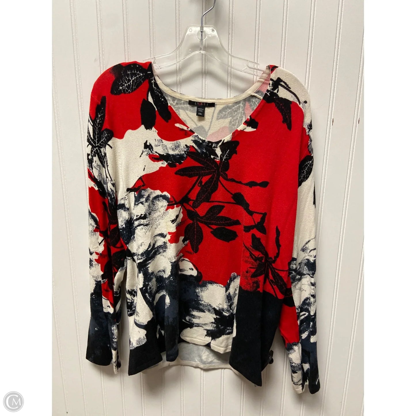 Sweater By Cyrus In Red & White, Size: 1x
