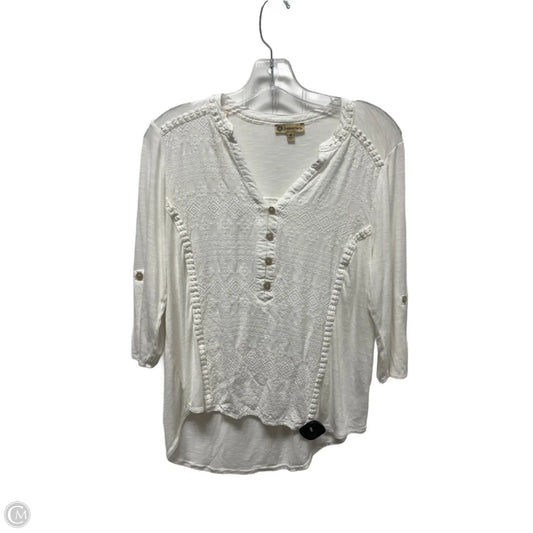 Top Long Sleeve By Democracy In White, Size: M