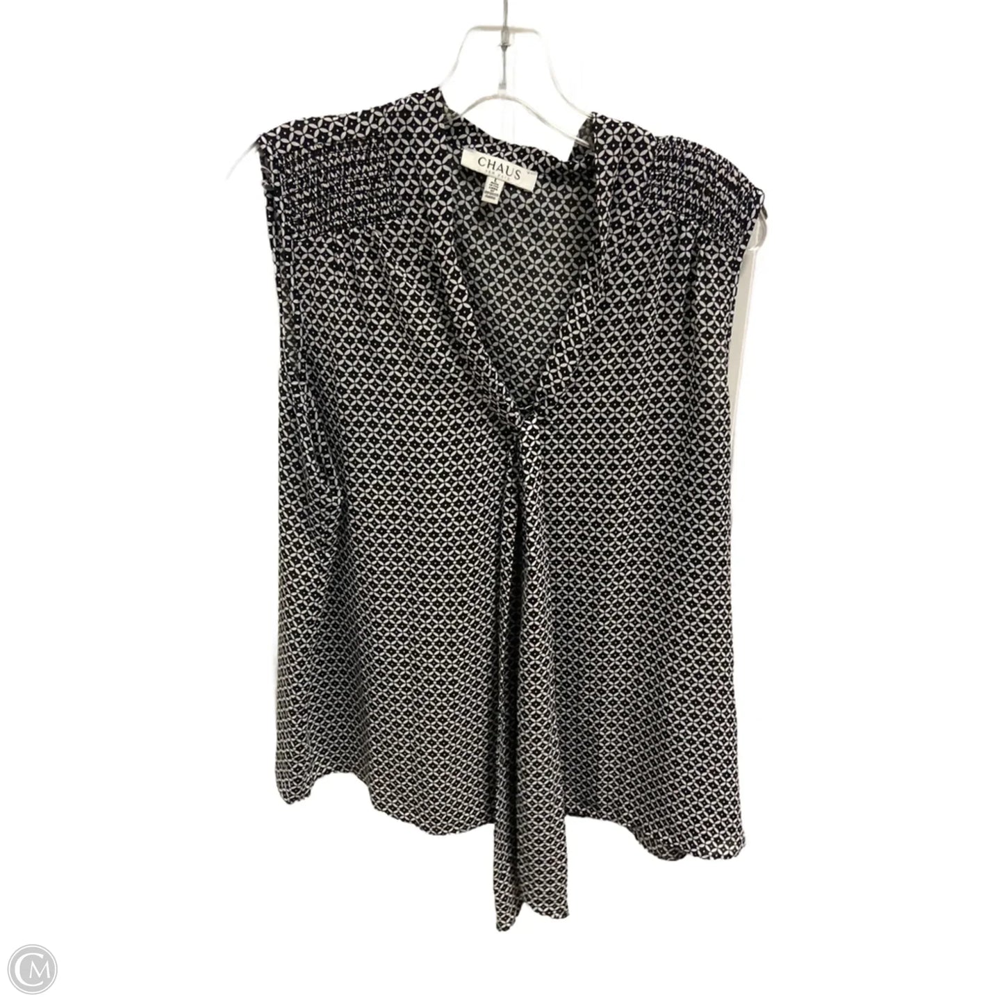 Top Sleeveless By Chaus In Black, Size: L