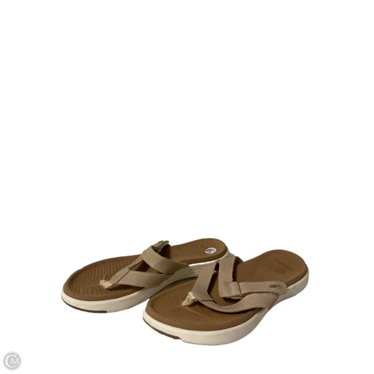 Sandals Flip Flops By Clothes Mentor In Tan, Size: 8.5