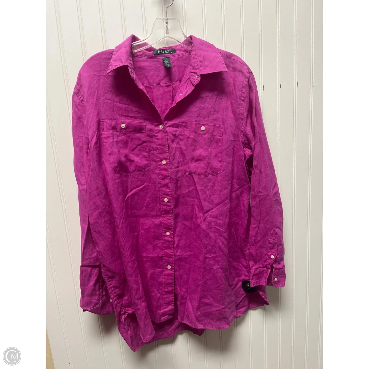 Top Long Sleeve By Ralph Lauren In Pink, Size: L
